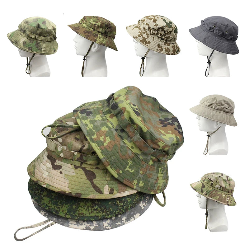 Sun Hats for Men Women Bucket Hat Boonie Hat Foldable Sunshine Protection Hiking Beach Fishing Summer Safari with Windproof Cord